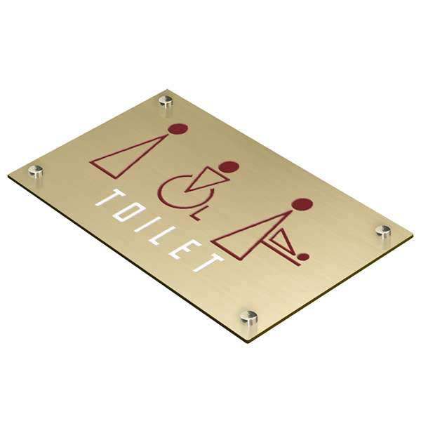 〈真鍮製〉【トイレプレート（業務用大判サイズ）】（250mm×150mmシリーズ）腐蝕、焼付塗装の本格的銘..