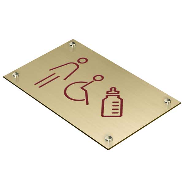 〈真鍮製〉【トイレプレート（業務用大判サイズ）】（250mm×150mmシリーズ）腐蝕、焼付塗装の本格的銘..