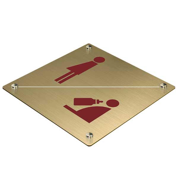 〈真鍮製〉【トイレプレート（業務用大判サイズ）】（200mm×200mmシリーズ）腐蝕、焼付け塗装。《表札..