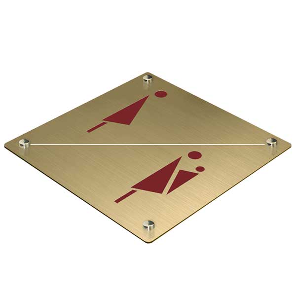 〈真鍮製〉【トイレプレート（業務用大判サイズ）】（200mm×200mmシリーズ）腐蝕、焼付け塗装。《表札..