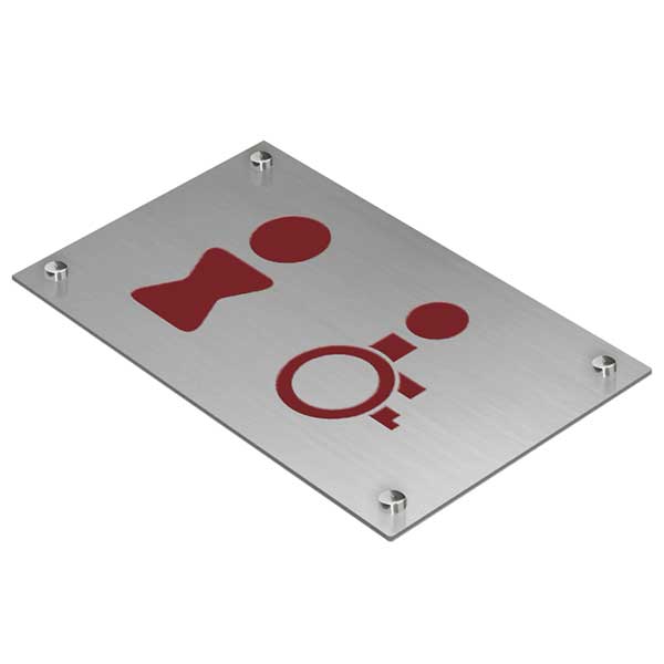 〈ステンレス製〉【トイレプレート（大きいサイズ250mm×150mmシリーズ）】腐蝕、焼付け塗装の本格的高級銘板。《表札工房あかり》