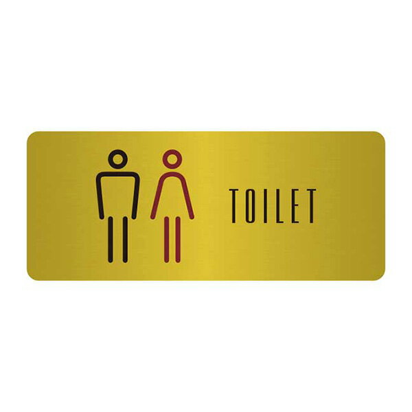 〈真鍮製〉【オフィスミニプレート】「男女トイレ」（60mm×25mm）小さなドアプレート。《表札工房あかり》