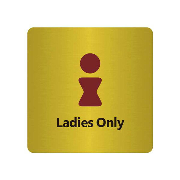 〈真鍮製〉【オフィスミニプレート】「女性トイレ」（40mm×40mm）小さなドアプレートです。《表札工房あかり》