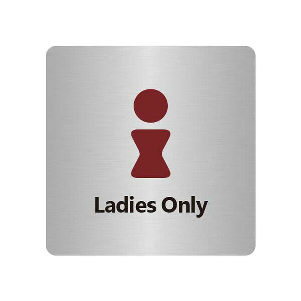 〈ステンレス製〉【オフィスミニプレート】「女性トイレ」40mm×40mmの小さなドアプレート。《表札工房あかり》