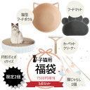 2025年 福袋 ペット用 ( 爪とぎ S ) 猫型 陶器 フードボウル 爪とぎ 円形 フードマット 猫じゃらし T字ブラシ お掃除ブラシ食器 猫用 プレゼント...