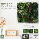 【 15日ポイント最大5倍 】 壁掛け フェイクグリーン 50×50cm 4枚セット ウォールグリーン グリーン グリーンパネル 壁面 人工植物 人工芝 四角 ...