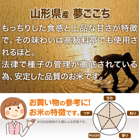 夢ごこち 25kg 送料無料 山形県 令和元年産 (米/白米 5kg×5) [お米 の ギフト 内祝い お祝い お返し に 熨斗(のし)名入れ 可]