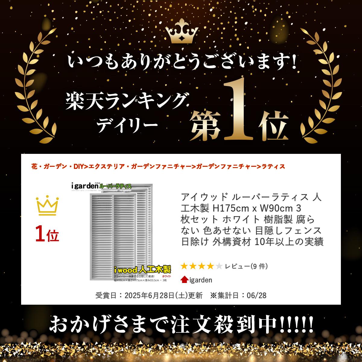 【マラソン中ポイント5倍】アイウッド ルーバーラティス 人工木製 H175cm x W90cm ...