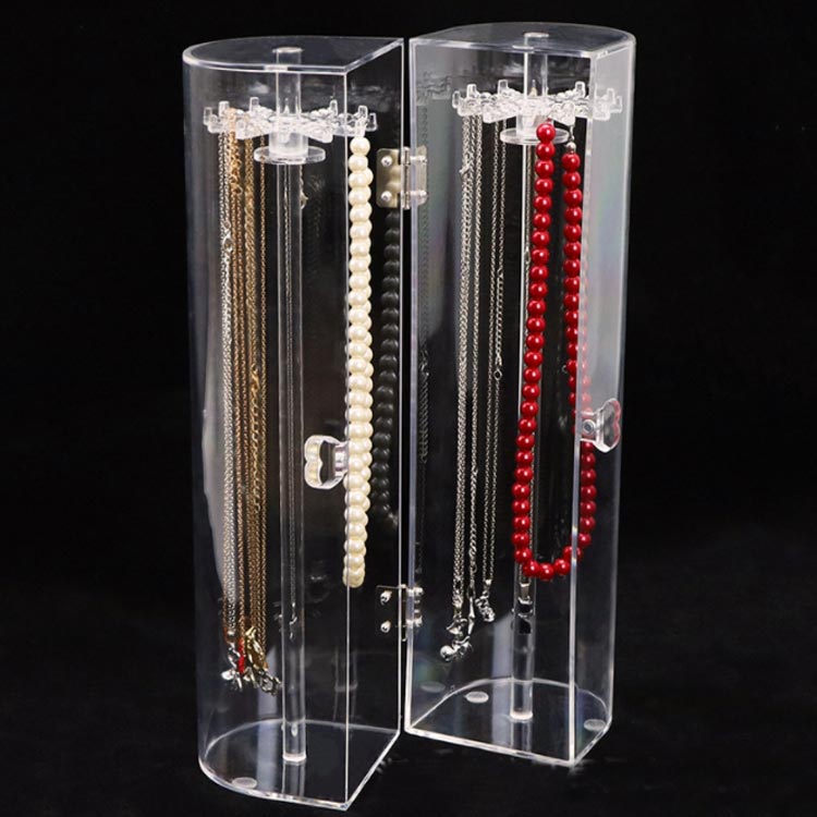 アクリル イヤリング 絡まない ジュエス 回転式ネックレスケース ピアス アクリルケース ジュエリーケース 透明 ジュエリー ネックレス アクリルケース ネックレススタンド 収納ケース クリア ディスプレイ ネックレスケース