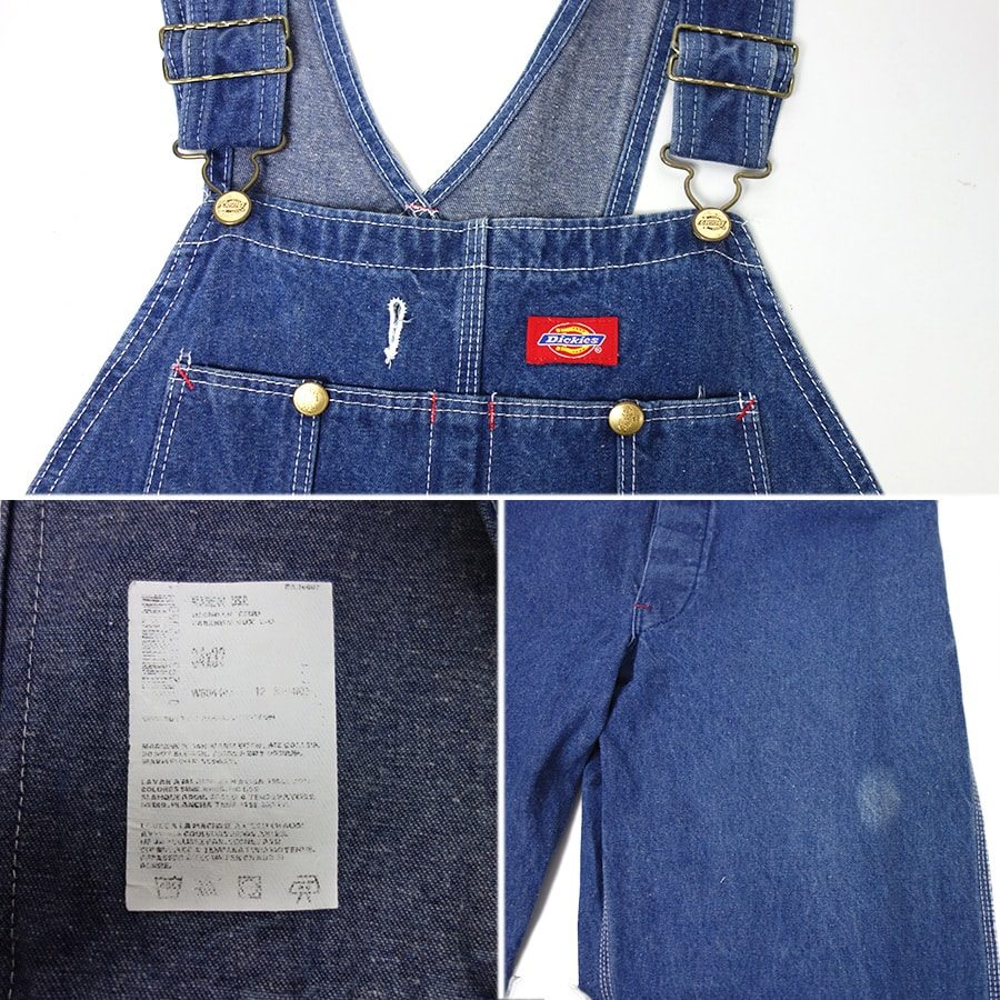 【中古】アメリカ製 Dickies デニム オーバーオール ディッキーズ メンズ 34インチ オールド 古着