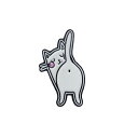 【中古】振り返る猫 ピンズ 動物 キャット ピンバッジ ピンバッチ 留め具付き