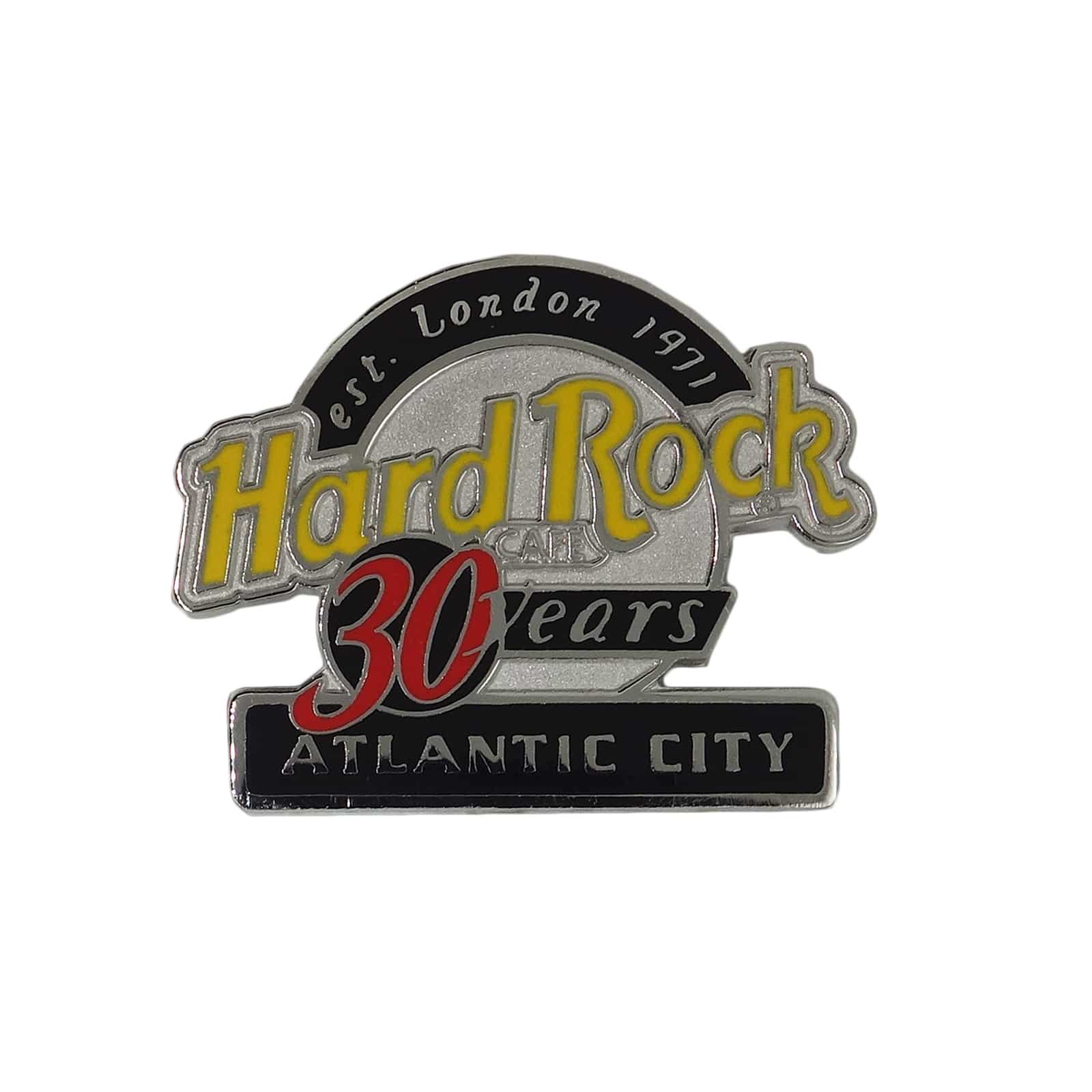 アメリカから入荷しました。 Hard Rock CAFE ( ハードロック・カフェ )の、30周年(2001年当時)ピンズ。 ATLANTIC CITY ( アトランティックシティ )。 留め具付き。 -ピンバッジ,ラペルピン,お洒落- 縦　約3.0cm 横　約3.9cm ＞＞　ピンズを探す。 ＞＞　ブローチを探す。 ＞＞　キーホルダーを探す。