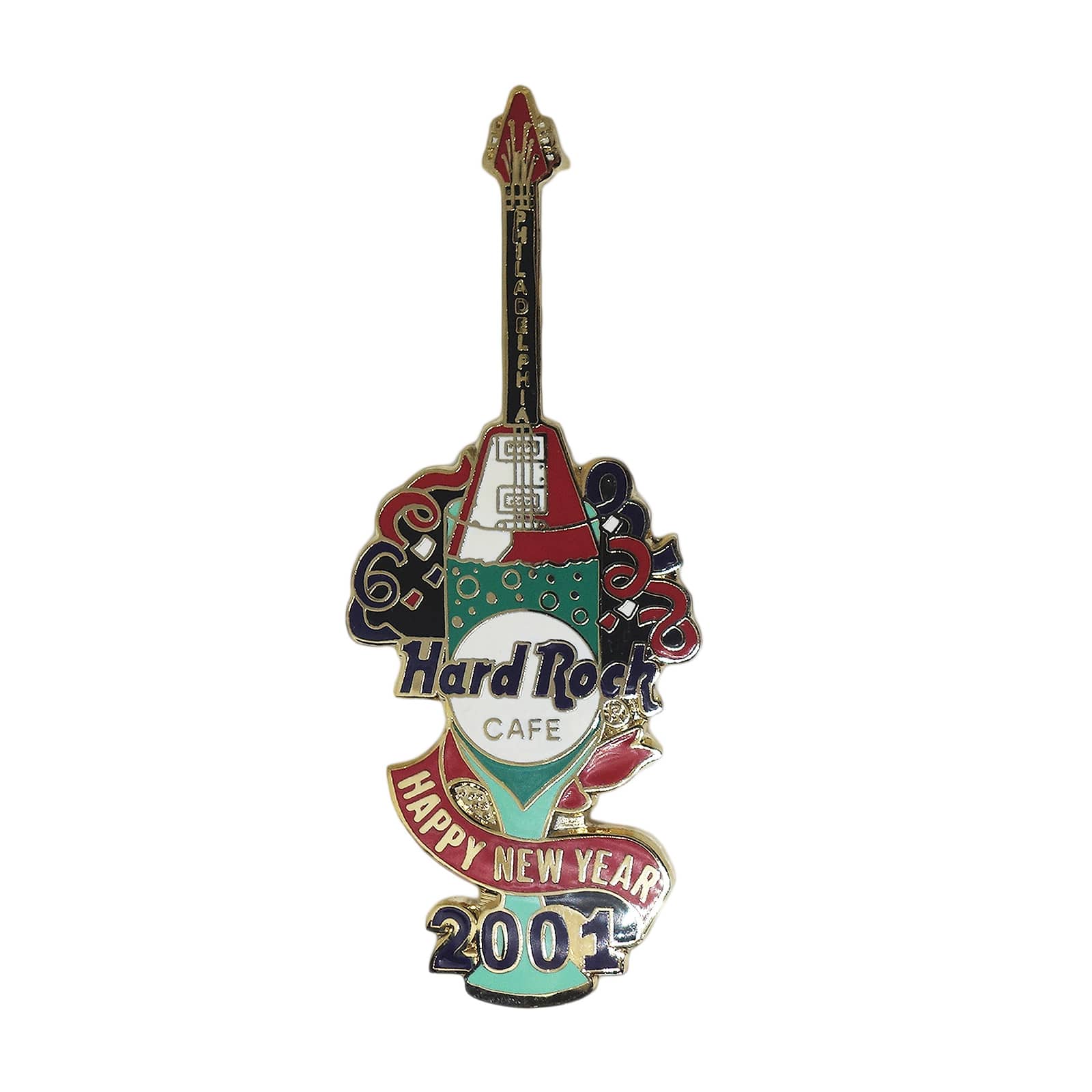 アメリカから入荷しました、 Hard Rock CAFE ( ハードロック・カフェ )の、ギター ピンズ。 PHILADELPHIA ( フィラデルフィア )。 LIMITED EDITION ( 限定 )。 留め具付き。 縦 約6.1cm 横 約2.4cm ＞＞　ピンズを探す。 ＞＞　ブローチを探す。 ＞＞　キーホルダーを探す。