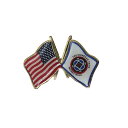【中古】アメリカ国旗 星条旗 モヒガン族 フラッグ 旗 ピンズ ピンバッチ ピンバッジ ラペルピン
