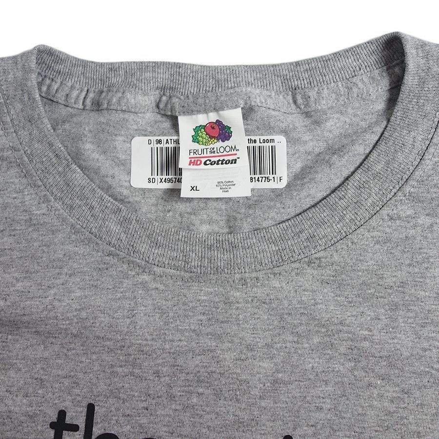 【新品】FRUIT OF THE LOOM プリント Tシャツ グレー 半袖 XLサイズ トップス ティーシャツ Tシャツ tee 英語 メッセージ