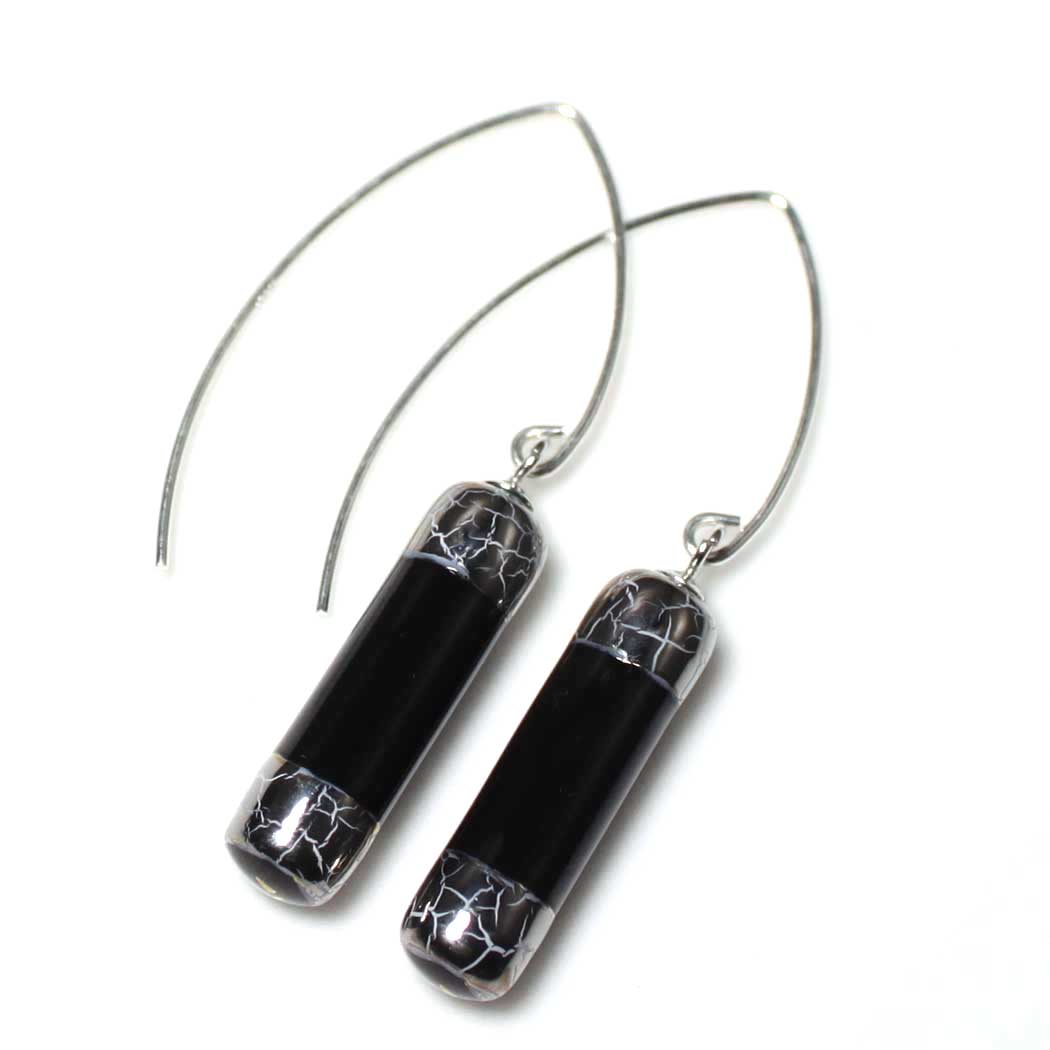 Rakuten - 黒釉ベース　プラチナ焼付け　伝統工芸 伊万里焼　おしゃれ　高級　ピアス SV。プラチナ彩貫入　【工房限定オリジナル商品】外国人お土産　母の日プレゼント【包装選択】【メッセ入力】