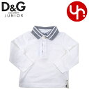 【1日限定ポイント10倍】D＆Gジュニア D&G junior アパレル ポロシャツ 特別送料無料 L13155 ホワイト×グレー ロックミシン切返し 胸＆襟＆裾ロゴ長袖ポロシャツ(3/6M,6/9M,9/12M)ベビー ブランド 通販 2019 令和 クリスマス あす楽