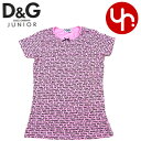 【スーパーSALE限定ポイント5倍】D&Gジュニア D&G junior アパレル Tシャツ 特別送料無料 L83039 ピンク×ブラック ジュニア Boy&Girl D&G junior メニーロゴ リボン付Tシャツ(XS,S,M)激安 キッズ ブランド セール 通販 SALE 令和 母の日 父の日 あす楽 タイムセール