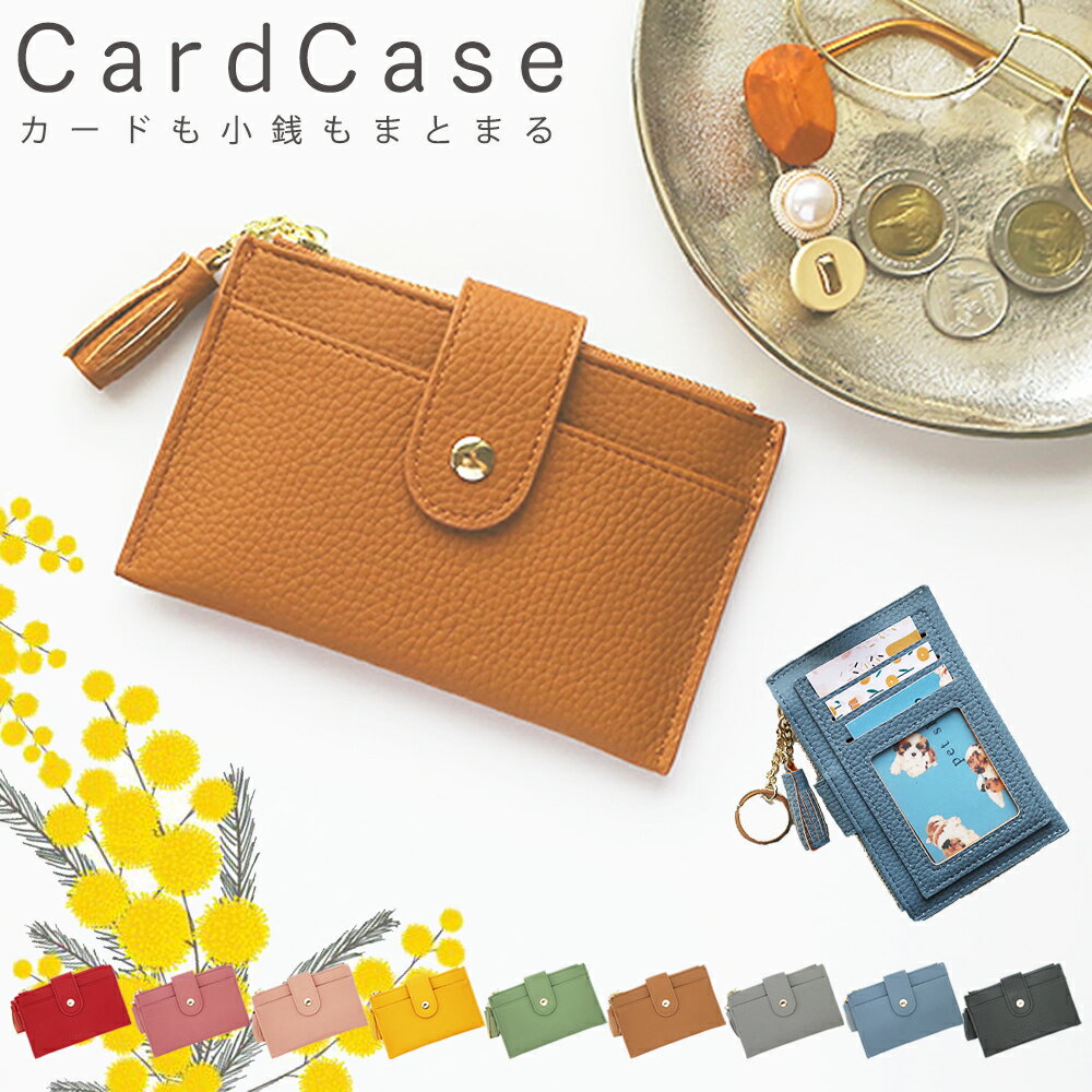 限定　在庫処分品　大特価【送料無料】 カードケース 小銭入れ スマート プチプラ 薄型 ミニ財布 キーケース おしゃれ 可愛い シンプル 無地 ミニマム レディースのサムネイル
