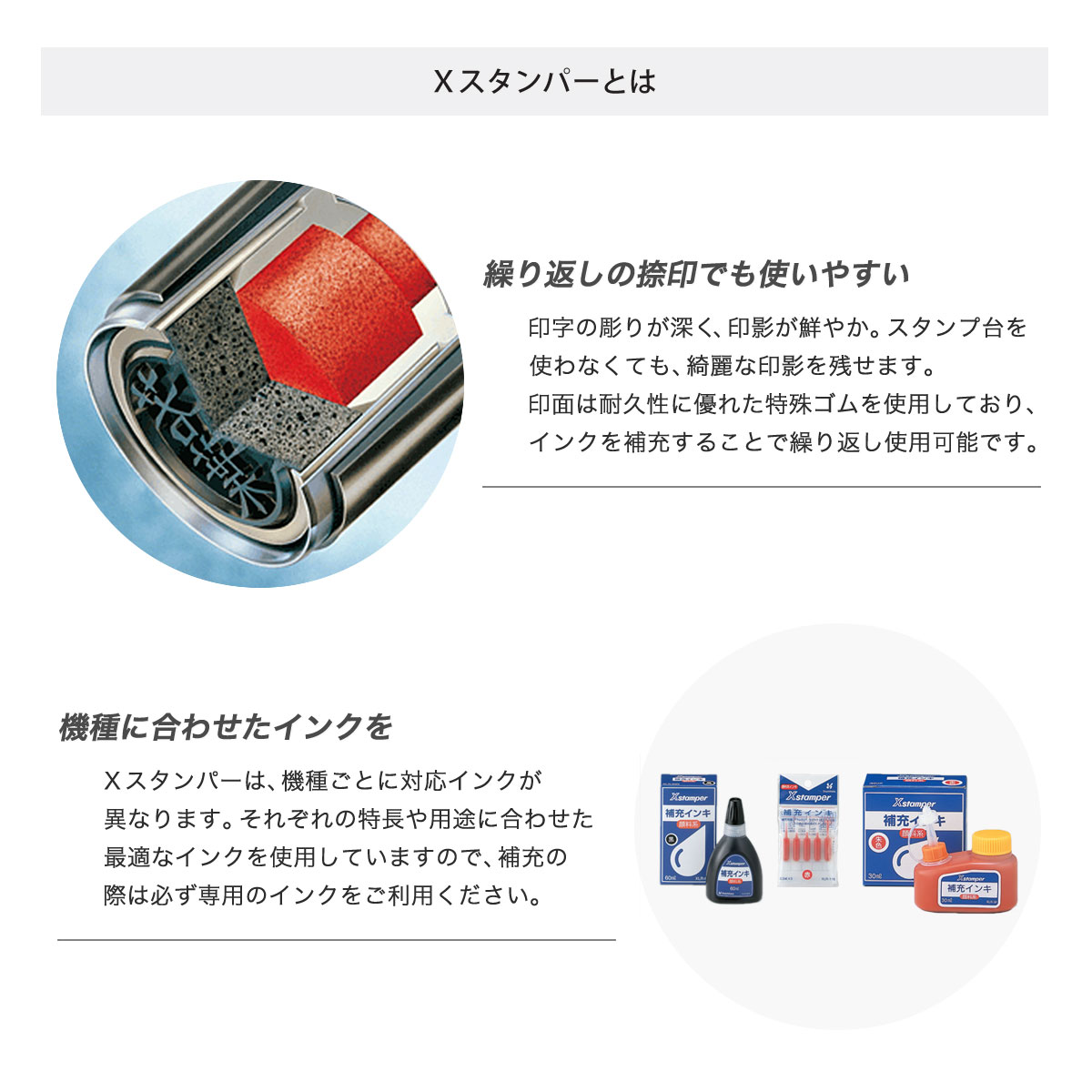 送料無料 特角50号 短柄 別注品Bタイプ Xスタンパー シャチハタ 印面50×50mm角 インク色：6色から選択可 XS-50S コード：19501 Shachihata Xstamper