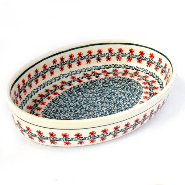 [Zaklady Ceramiczne Boleslawiec/ザクワディ ボレスワヴィエツ陶器]グラタン皿(オーバル)-1168 ポーリッシュポタリー ポーランド陶器