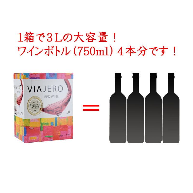 ビアヘロ チリ バッグインボックス 赤 3000ml [日本/赤ワイン/辛口/ミディアムボディ/4本] 敬老の日