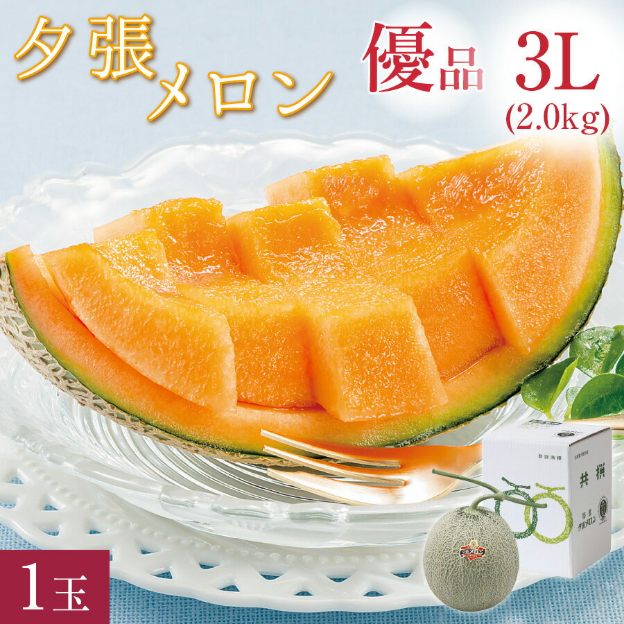 メロン 夕張メロン 優品 特大 3Lサイズ(約2kg) 1玉 共撰 夕張農協 合格品 共撰 優品 特大玉 夕張メロン お中元 メロン 超大玉 北海道 夕張 ゆうばり 夏 ギフト 御中元 贈り物 【送料無料】★おすすめ品