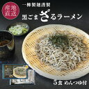 黒ごまざるラーメン 5食セット ざるラーメン めんつゆ付ジャパンフードセレクション金賞受賞 北乃のれん 札幌 一柳製麵 【送料無料】