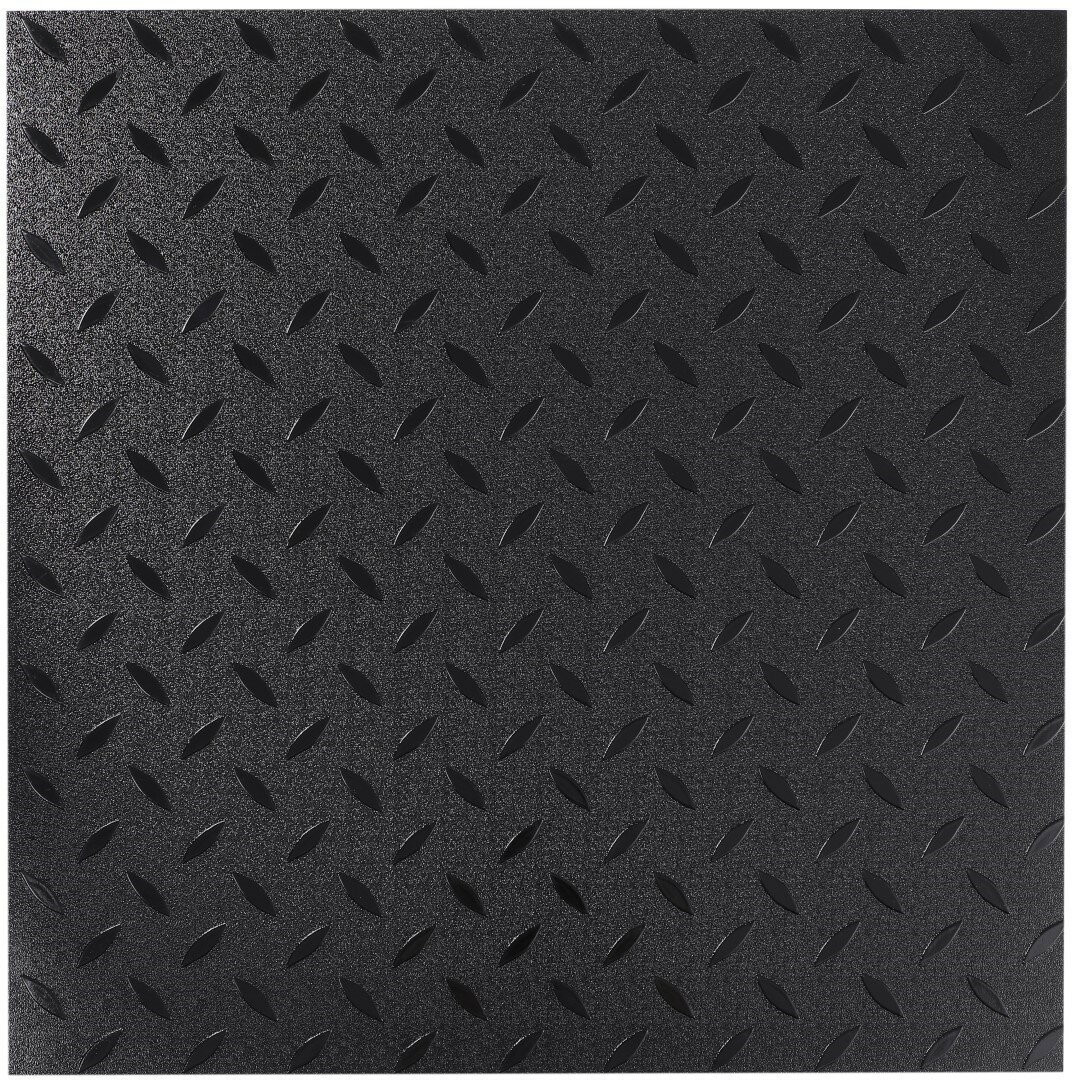 ISL チェッカープレートタイル PVC製縞鋼板 メタル/ピュアブラック