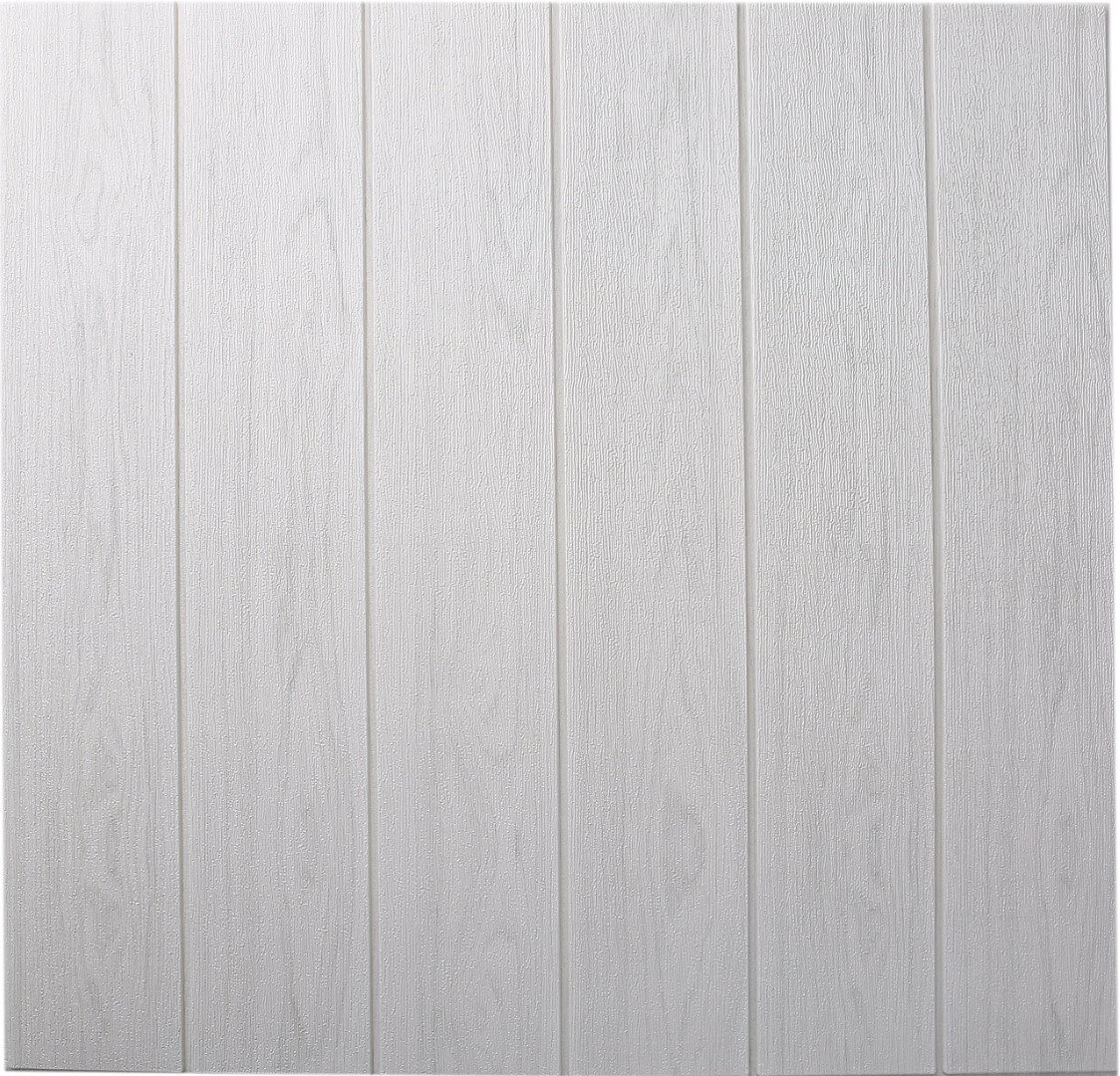 ISL ウォールステッカー 木目調 ホワイトグレー(アルミ仕様) 3Dクッション壁紙 70cm*70cm 20枚セット