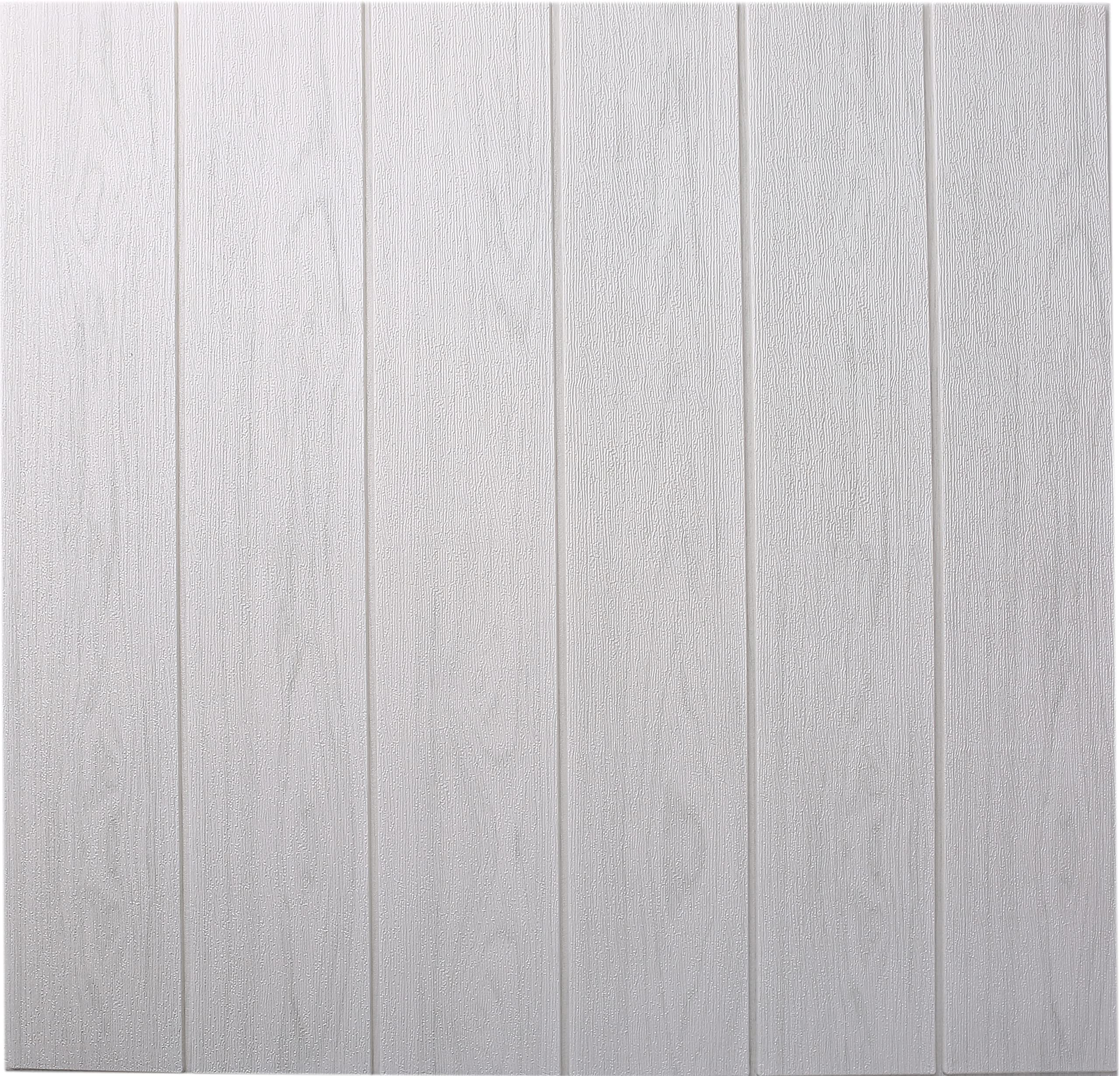 ISL ウォールステッカー 木目調 ホワイトグレー(アルミ仕様) 3Dクッション壁紙 70cm*70cm 60枚セット