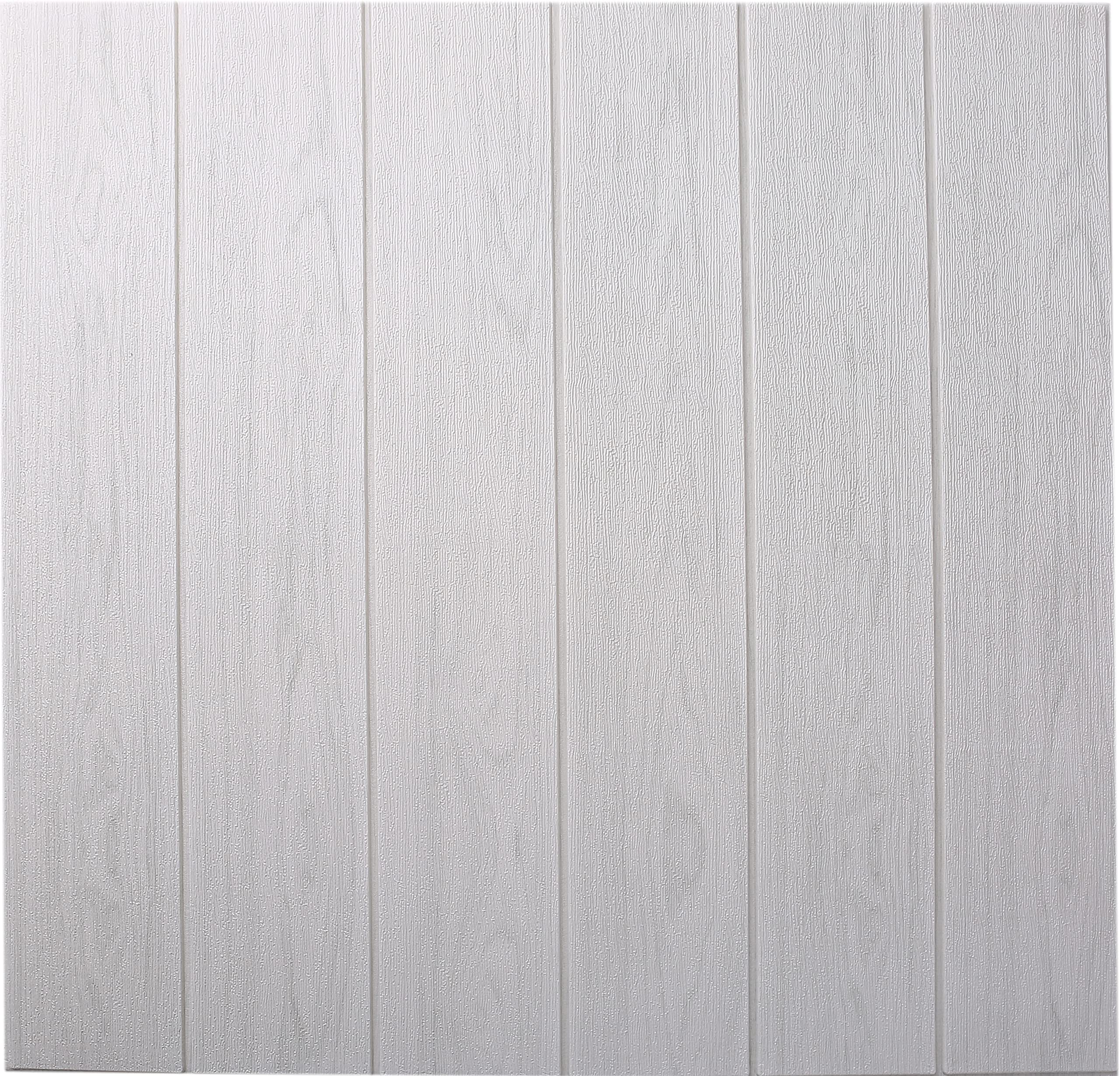 ISL ウォールステッカー 木目調 ホワイトグレー(アルミ仕様) 3Dクッション壁紙 70cm*70cm 60枚セット