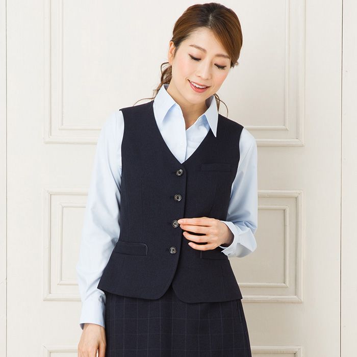 BON MAX／BONOFFICE☆ベストスカート上下セット ブラック 21号 kk7125.jpg