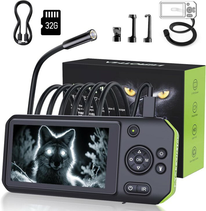 AMTorin 赤外線ファイバースコープカメラ AM500D85L5HW 5インチIPSディスプレイ搭載 カメラ直径8.5mm ..