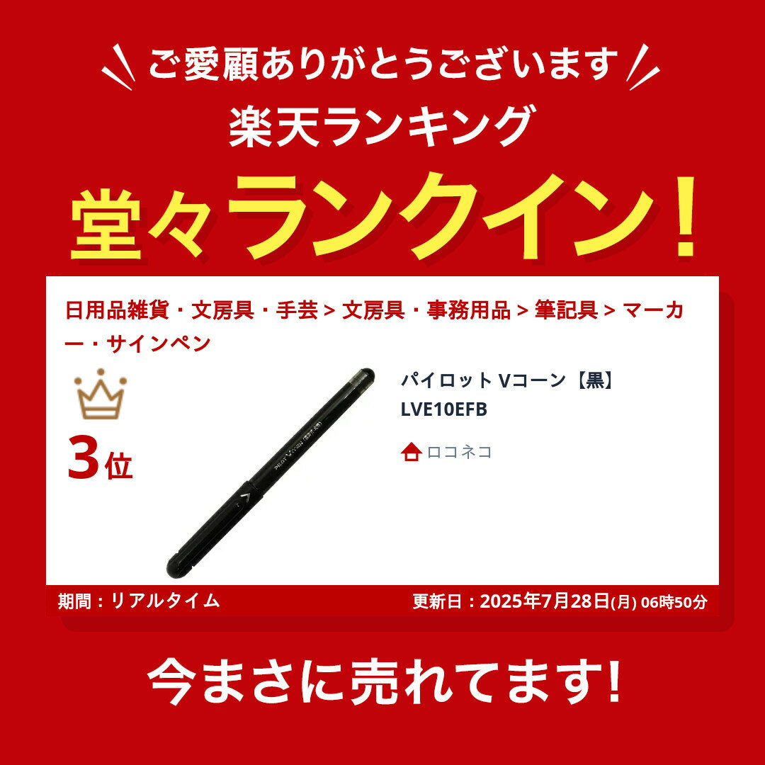 ランキング受賞!! パイロット Vコーン【黒】 LVE10EFB