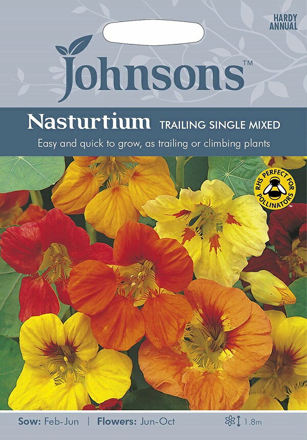 Johnsons Seeds Nasturtium TRAILING SINGLE MIXED ナスターチウム トレーリング・シングル・ミックス ジョンソンズシード