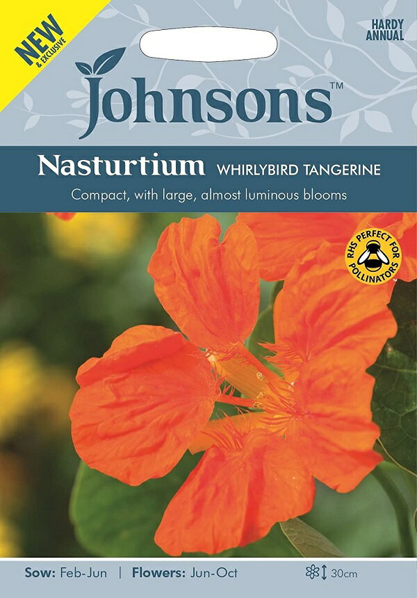 Johnsons Seeds Nasturtium WHIRLYBIRD TANGERINE ナスターチウム ワーリーバード・タンジェリン ジョンソンズシード