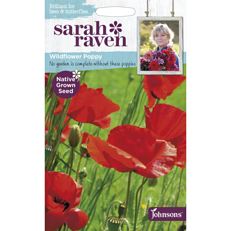【輸入種子】Johnsons Seeds Sarah Raven Brilliant for Bees & Butterflies Wildflower Poppy サラ・レイブン ビー＆バタフライ ワイルドフラワー・ポピー ジョンソンズシードのサムネイル