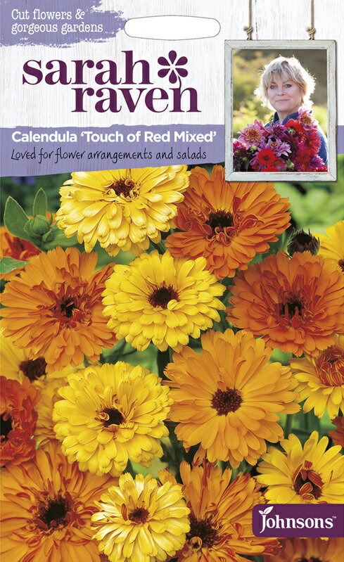 【種子】Johnsons Seeds Sarah Raven Cut flowers & gorgeous gardens Calendula Touch of Red Mixed サラ・レイブン・カットフラワーズ カレンデュラ きんせんか タッチ・オブ・レッド・ミッ…