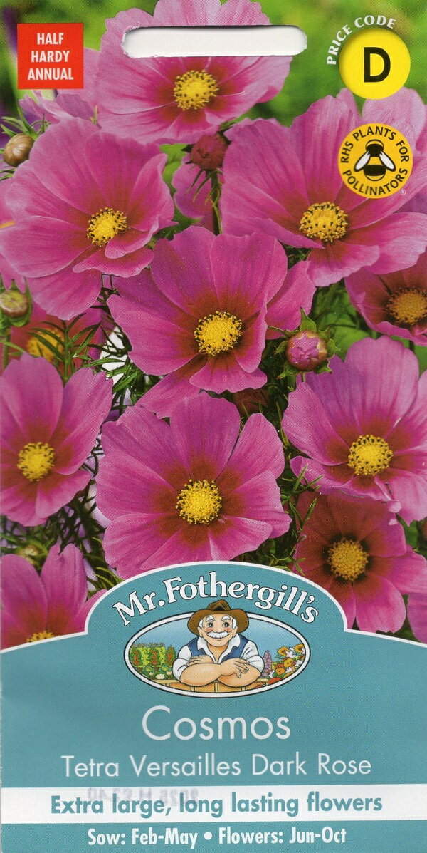 【種子】Mr.Fothergill s Seeds Cosmos Tetra Versailles Dark Rose コスモス テトラ・ベルサイユ・ダーク・ローズ ミスター・フォザーギルズシード