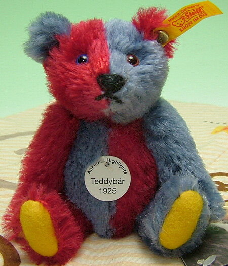 【ミニチュア】　オークションハイライト　テディベア1925「ハーレクイーン」 12cm■黄色タグ（...