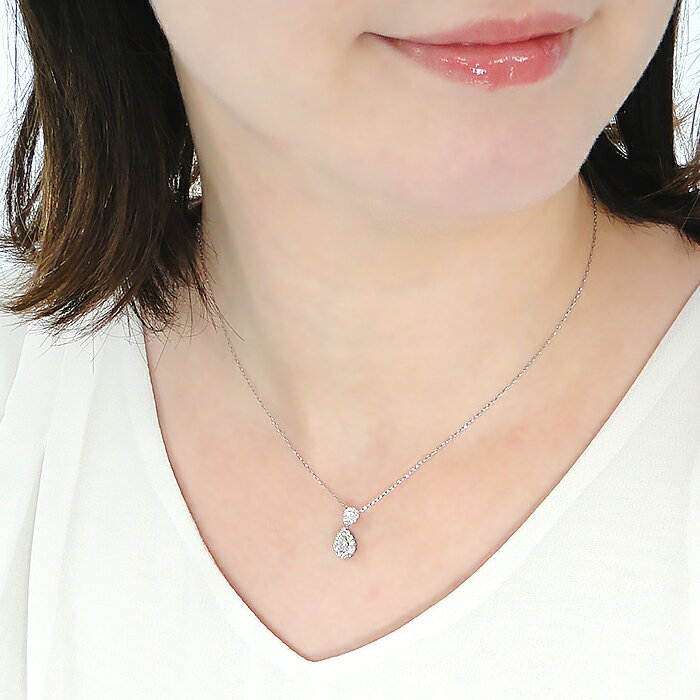 Pt900/K18YG/PG 【0.37ct】ペアシェイプ ティアドロップ ダイヤモンドネックレス【送料無料】ダイヤペンダント 可愛い おすすめ ペアシェイプ つゆ ジュエリー 人気 おしゃれ 品質保証書 新作 ダイア プレゼント 代引手数料無料 ラッピング無料 18金 プラチナ