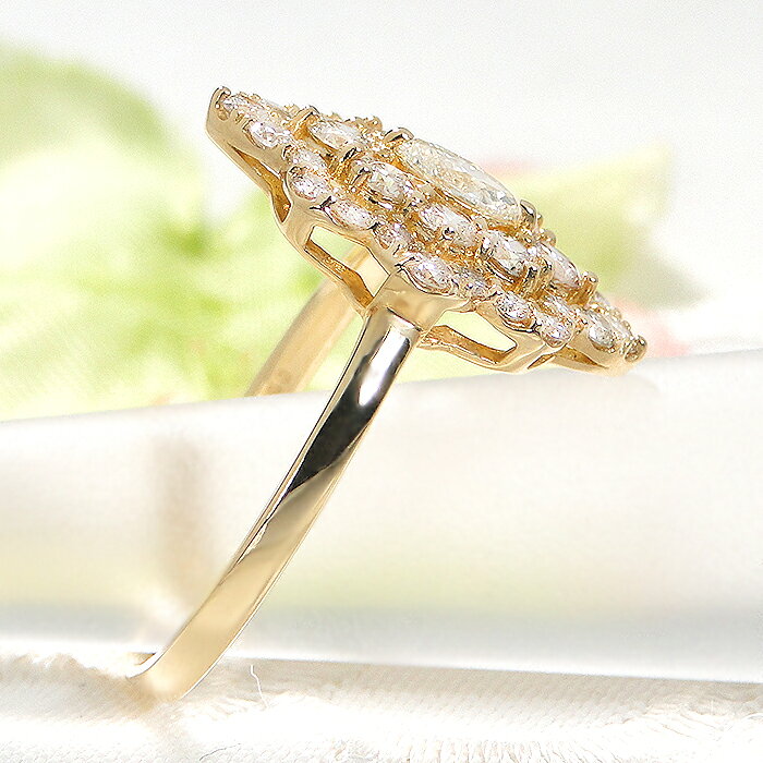 Pt900/K18YG/PG 【1.0ct】マーキス 変形ダイヤ ダイヤモンド リング【送料無料】ダイヤ ダイヤリング おすすめ ジュエリー 指輪 プラチナ 18k 18金 ゴールド マーキスカット ダイアモンド 人気 おしゃれ 品質保証書 記念日 代引手数料無料 ラッピング無料 4月誕生石 j-aimer-10000557 jewelry Aimer サンプル画像2