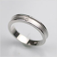 【50%OFF】【受注生産】マットライン リング ダイヤ入りタイプ マリッジリング 結婚指輪 10金 刻印無料 10k K10 ホワイトゴールド レディース 女...