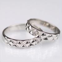 【受注生産】キルト ペアリング 1ペアセット マリッジリング 結婚指輪 刻印無料 10k K10 ホワイトゴールド レディース 女性用 誕生日プレゼント 妻 母...