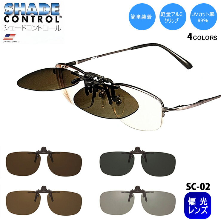 クリップオン サングラス 偏光 眼鏡 簡単装着 レンズ 【シェードコントロール SC-02】 小型レンズのフレーム向け ゴルフ アウトドア スポーツ通販格安セール情報 楽天 通販