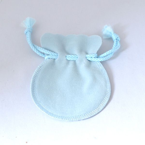 ジュエリーポーチ パウダーブルー スエード調 巾着袋 アクセサリーポーチ 携帯用 ミディアム中サイズ 彼女 [ 誕生日 プレゼント ギフト ジュエリー アクセサ...