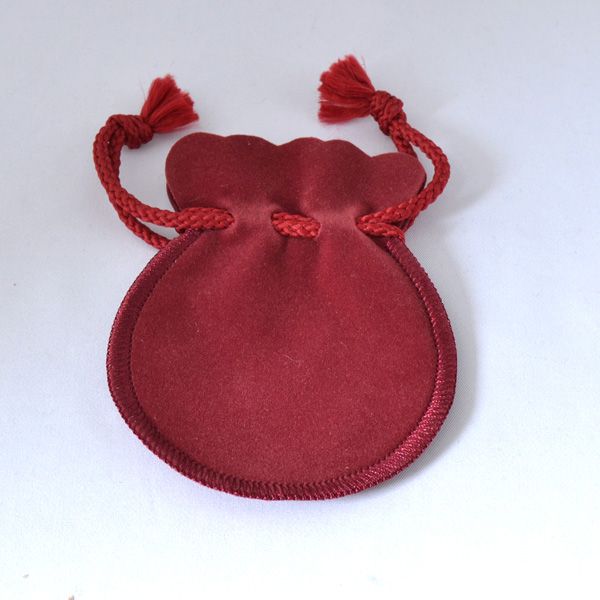 ジュエリーポーチ エンジ スエード調 巾着袋 アクセサリーポーチ 携帯用 ミミディアム中サイズ 彼女 [ 誕生日 プレゼント ギフト ジュエリー アクセサリー ...