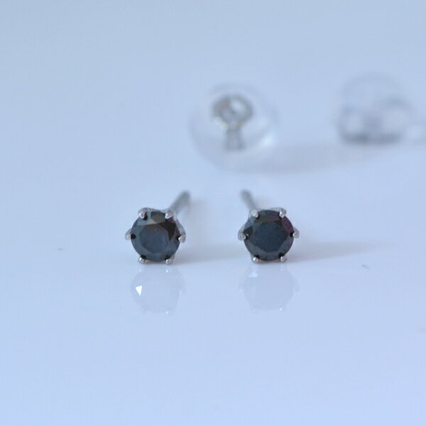 プラチナ ブラックダイヤモンド 0.2ct シンプルピアス 彼女 [ 誕生日 プレゼント ギフト ジュエリー アクセサリー ] 送料無料