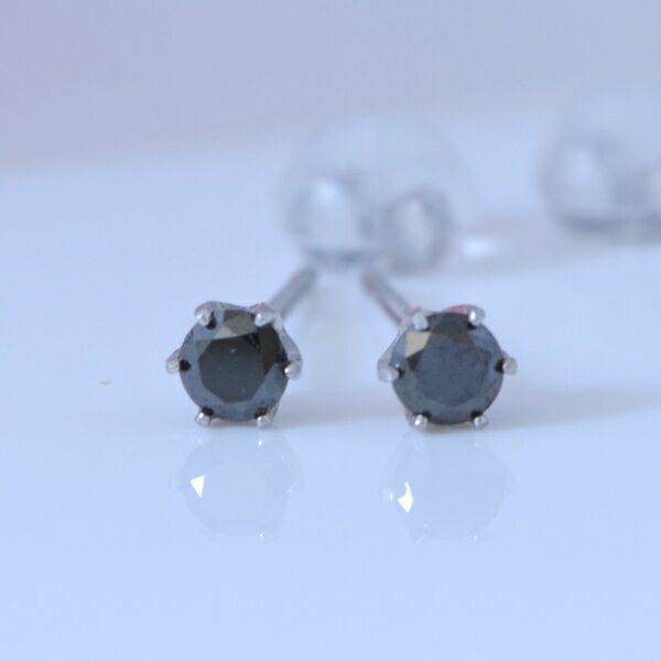 プラチナ ブラックダイヤモンド 0.3ct シンプルピアス 送料無料 彼女 [ 誕生日 プレゼント ギフト ジュエリー アクセサリー ]